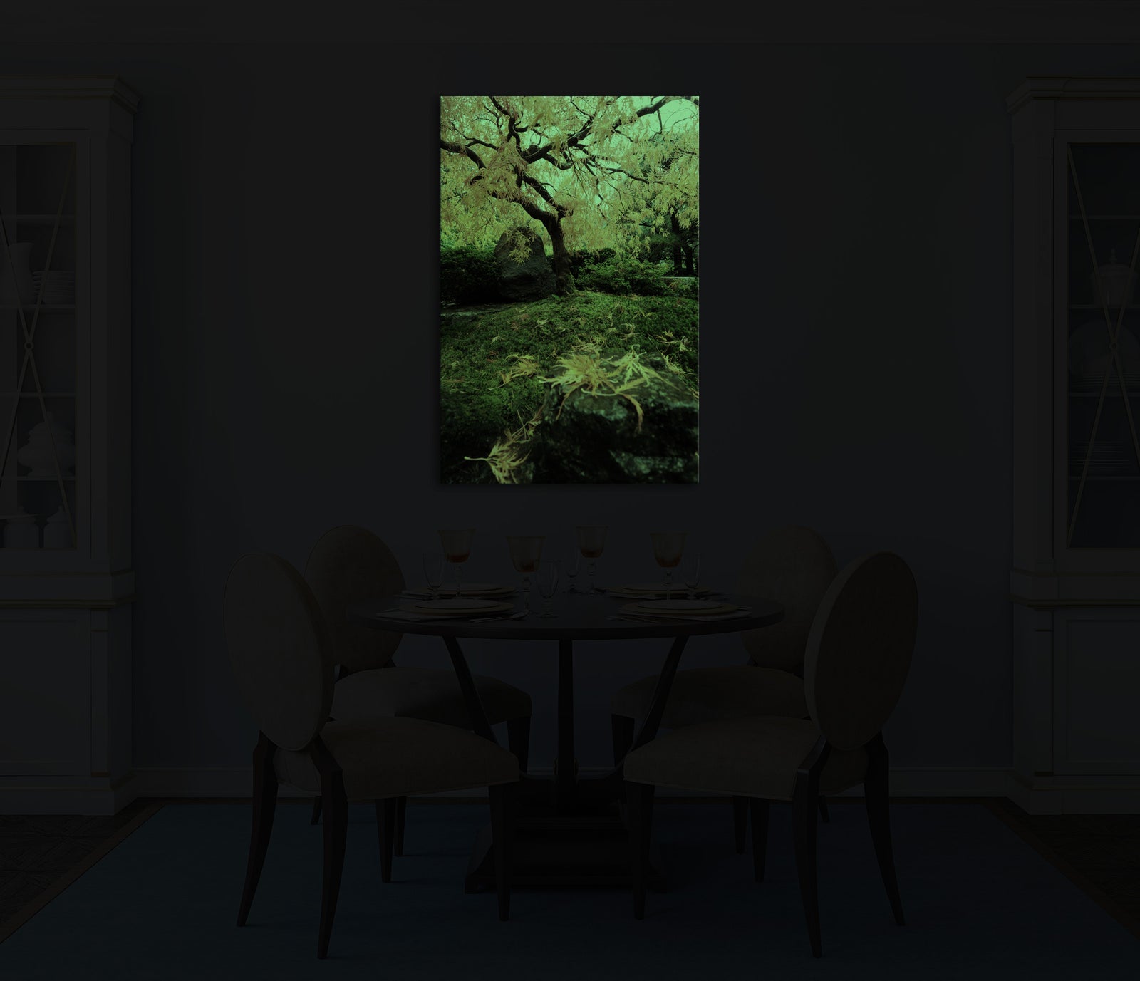 Landscapes No. 373, glowing in a room at night