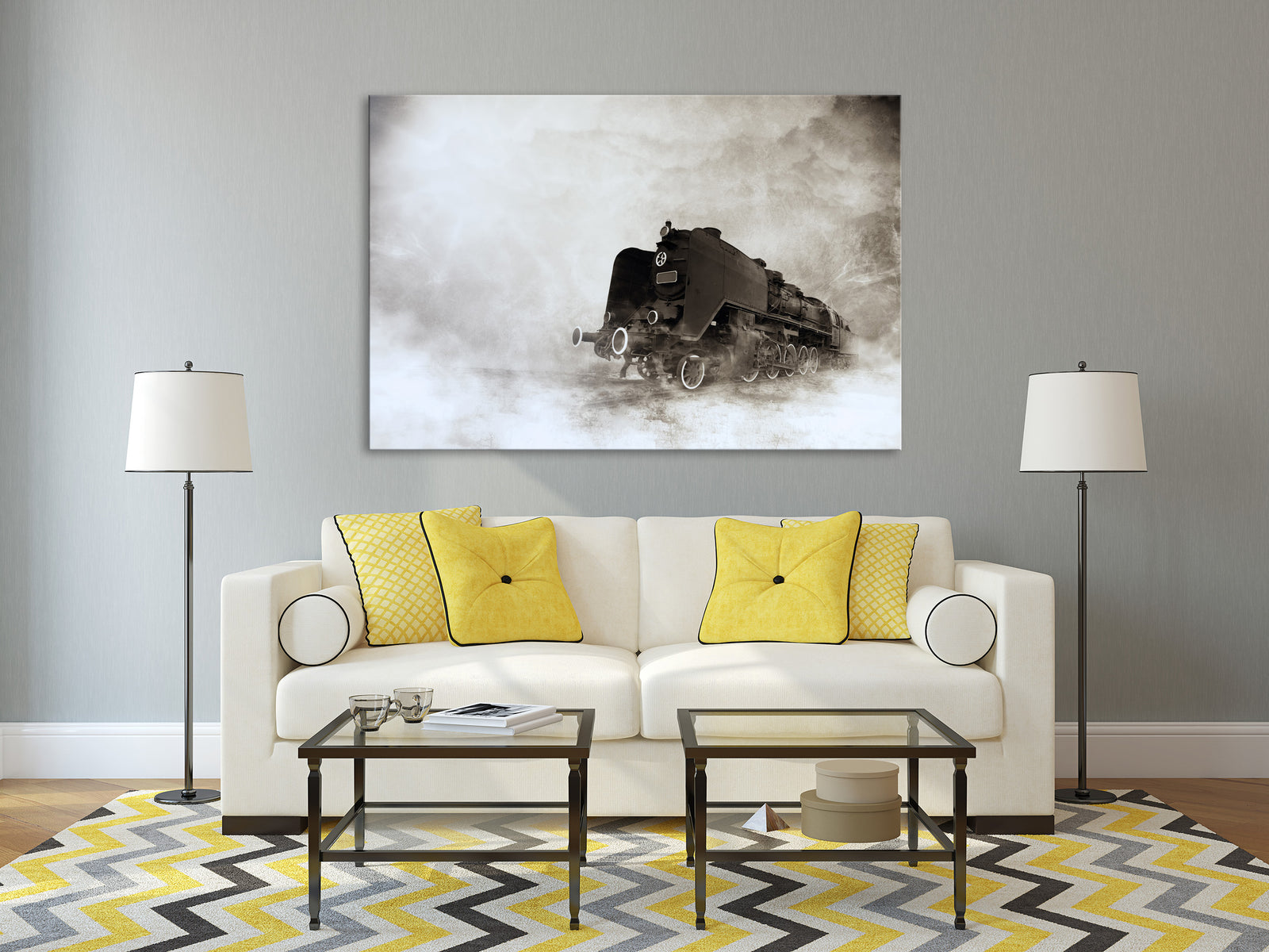 Maps No. 002, shown framed in a room by day