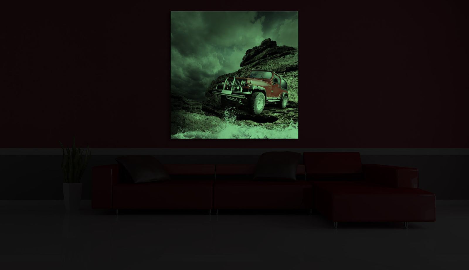 Maps No. 005, glowing in a room at night
