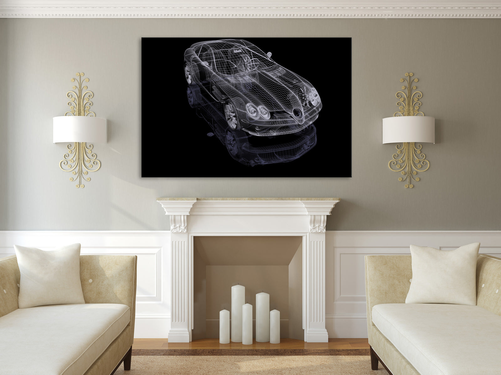 Maps No. 009, shown framed in a room by day