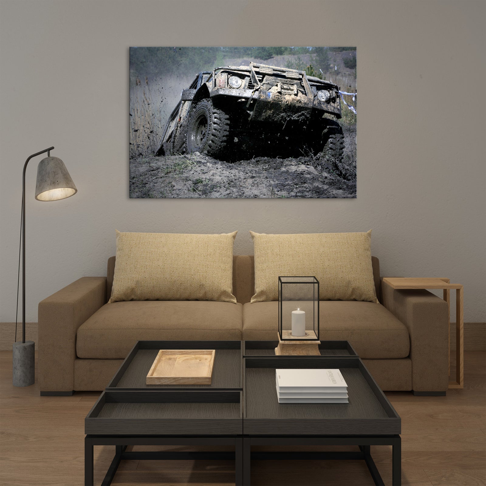 Maps No. 016, shown framed in a room by day