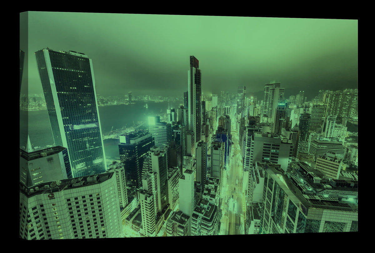 Cities No. 004, glowing at night