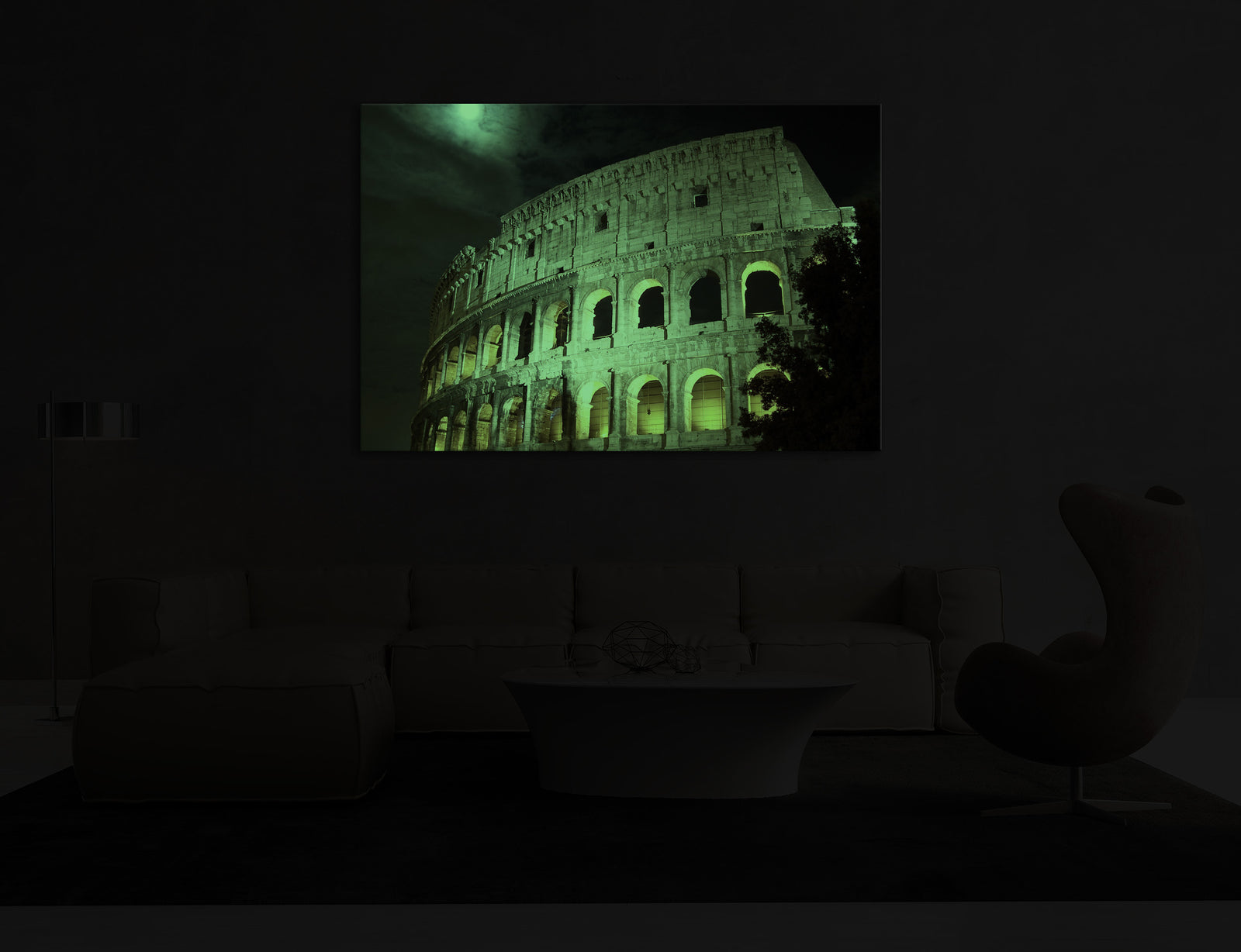 Cities No. 006, glowing in a room at night