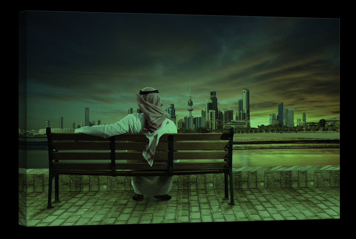 Cities No. 008, glowing at night