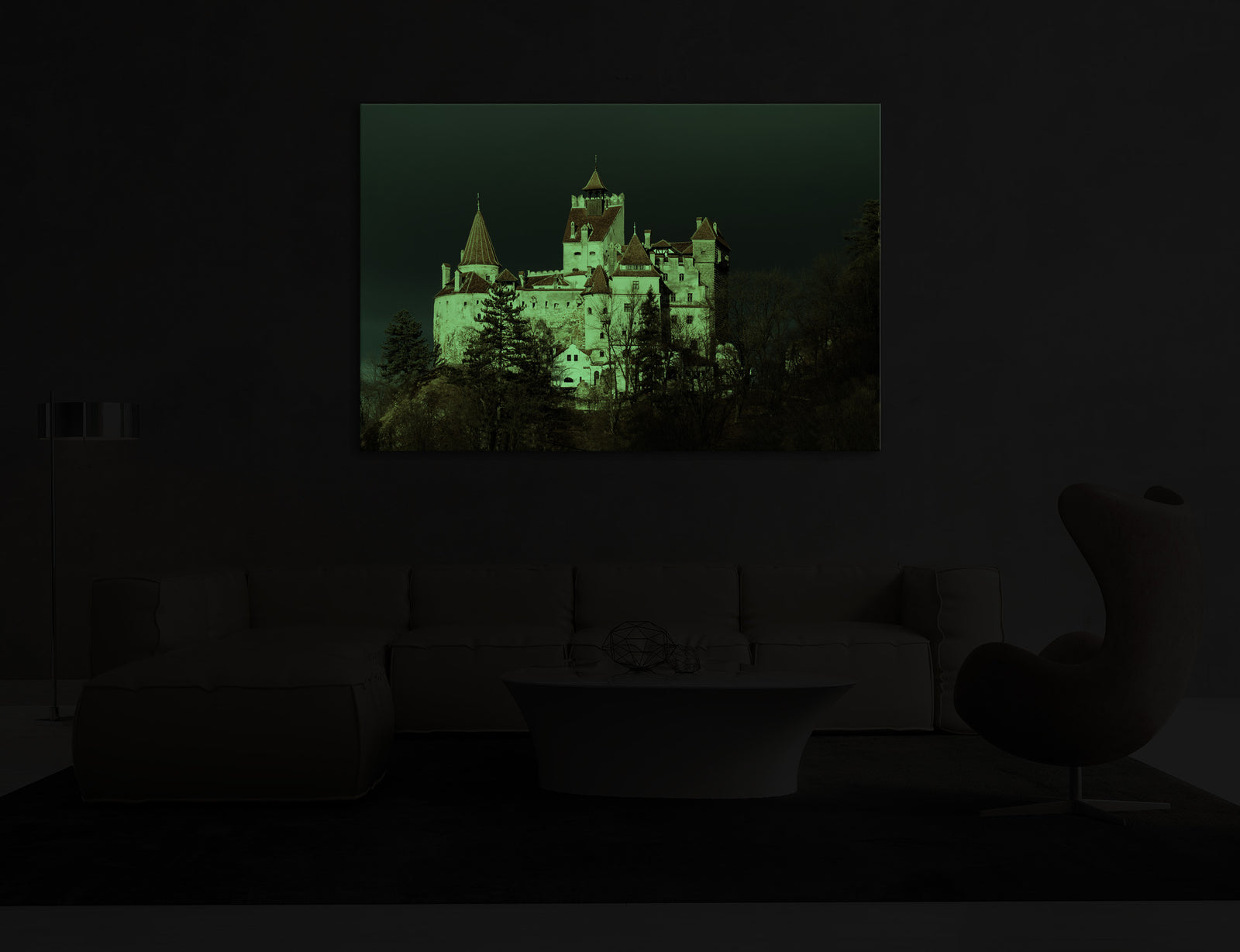 Cities No. 009, glowing in a room at night