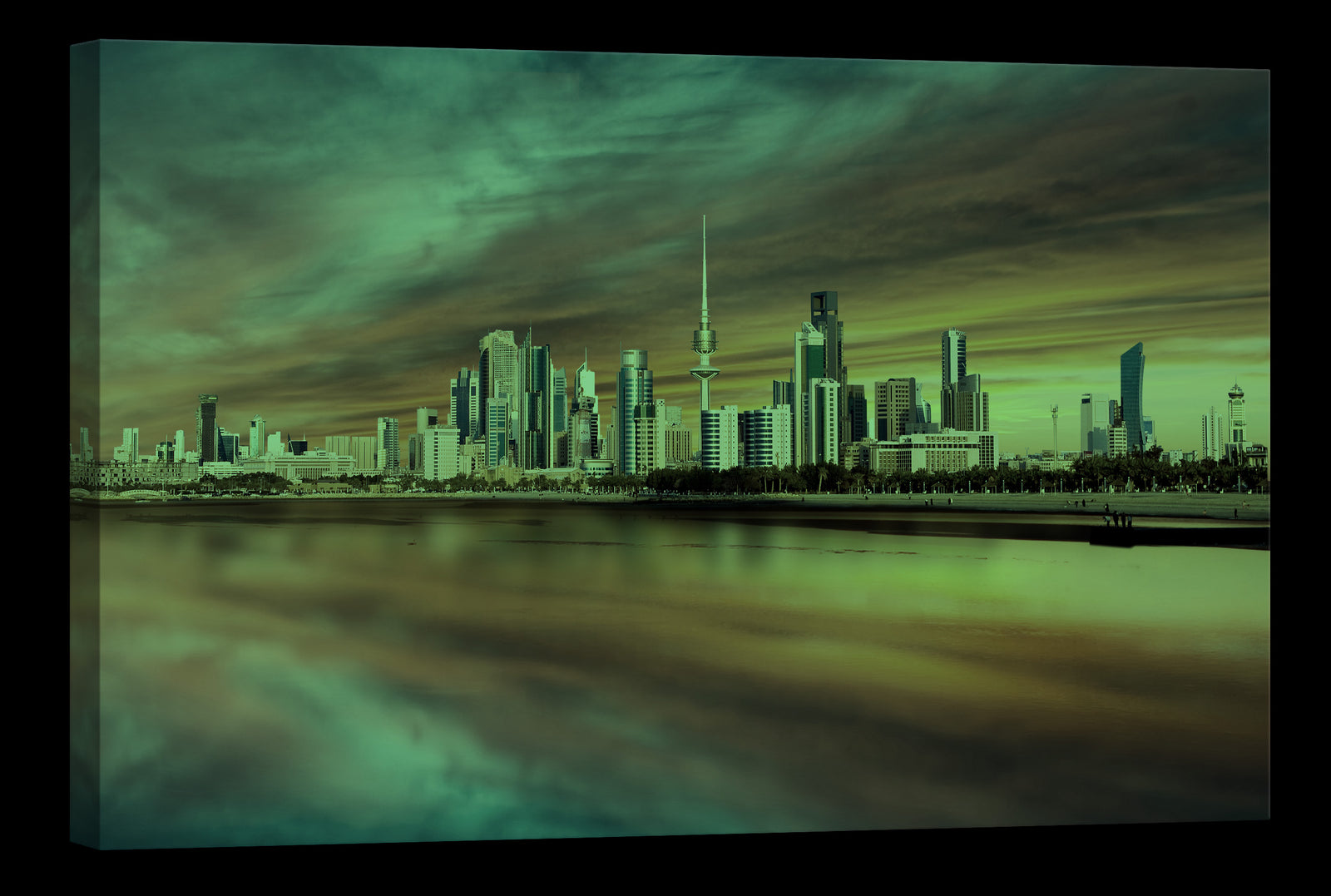 Cities No. 010, glowing at night