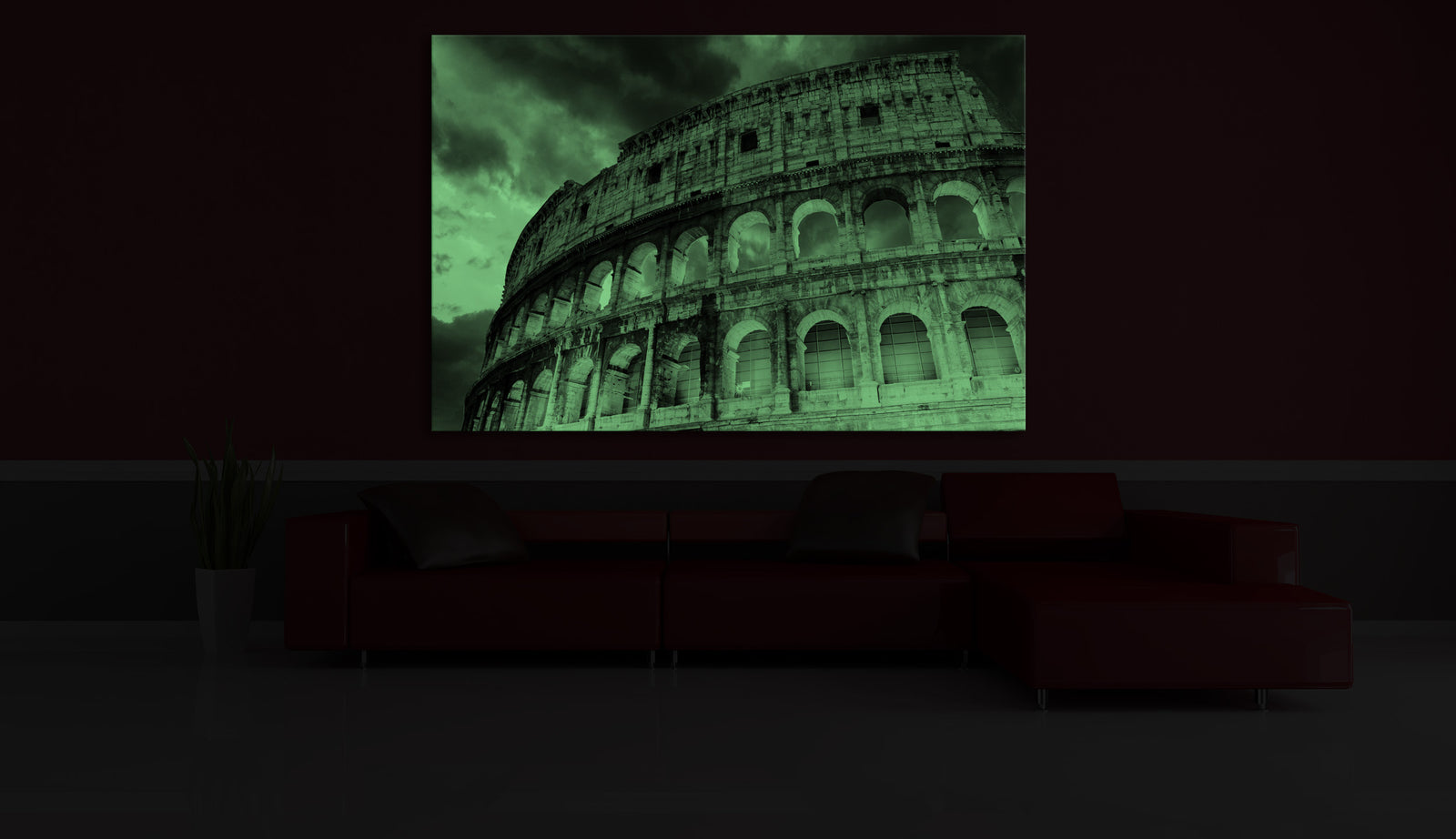 Cities No. 012, glowing in a room at night