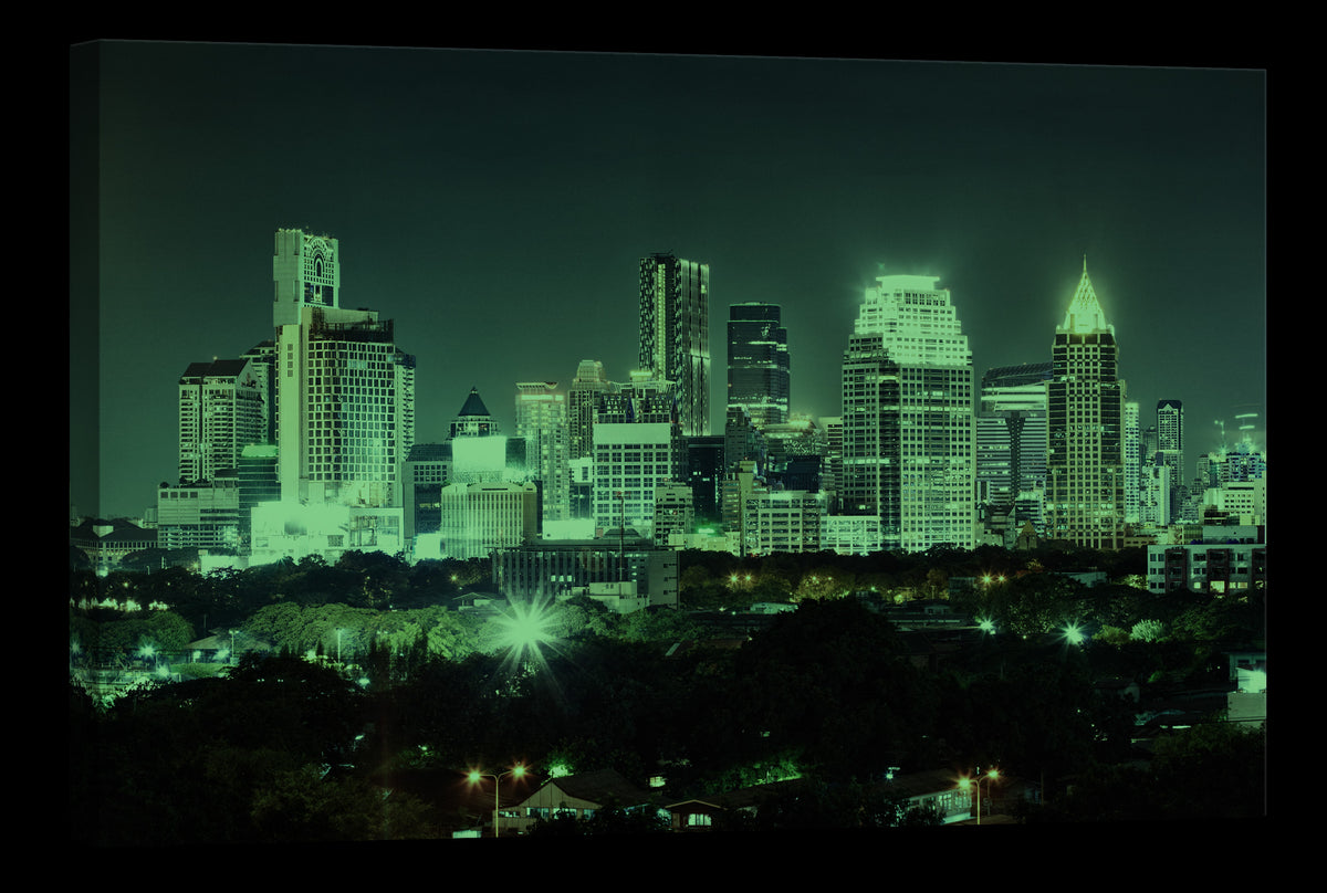 Cities No. 015, glowing at night