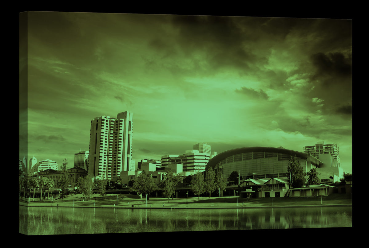 Cities No. 018, glowing at night
