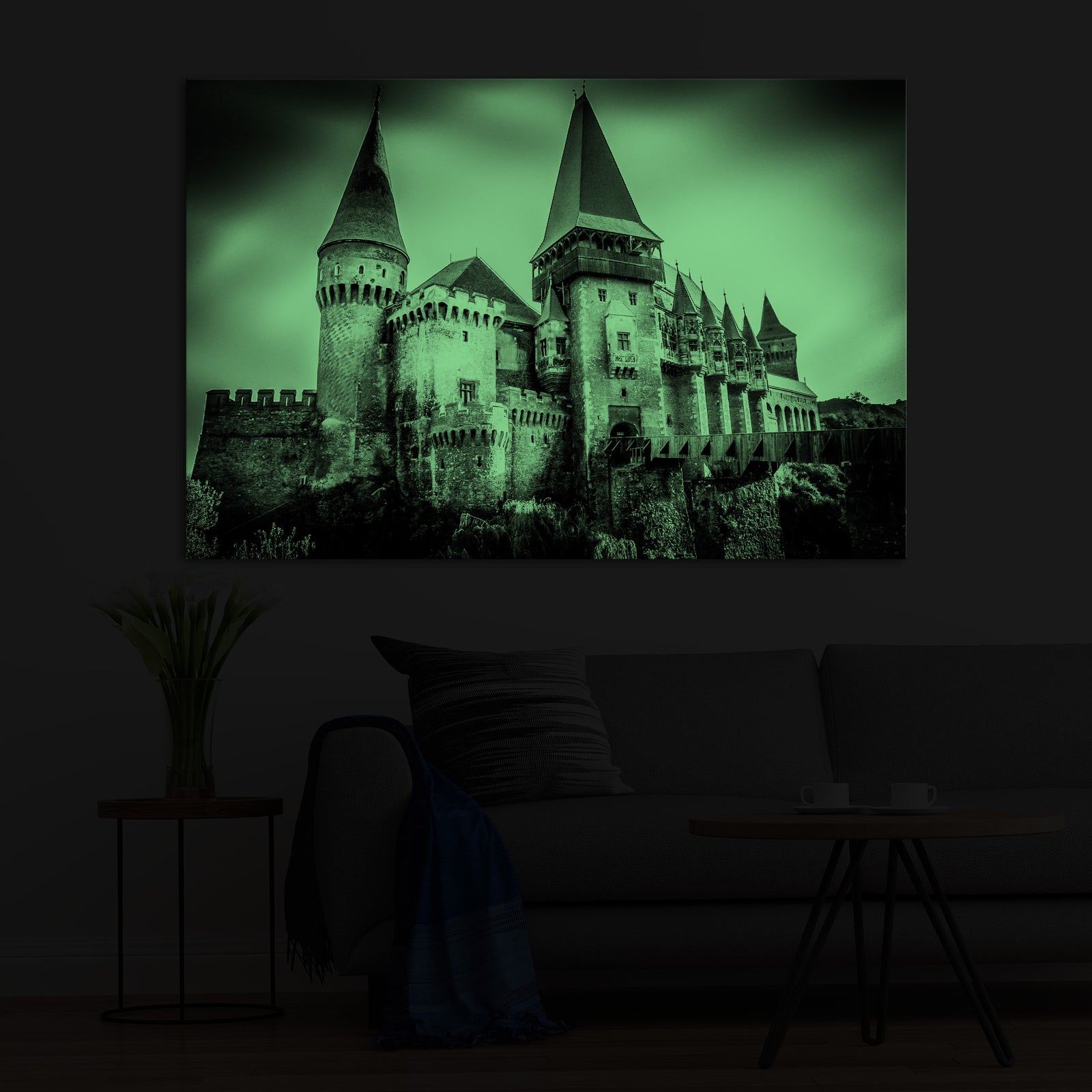Cities No. 021, glowing in a room at night