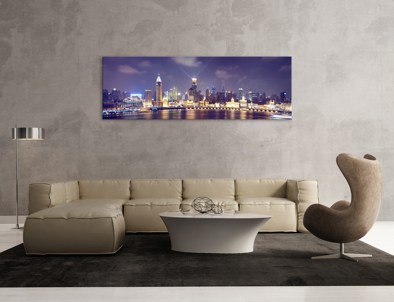 Cities No. 024, shown framed in a room by day