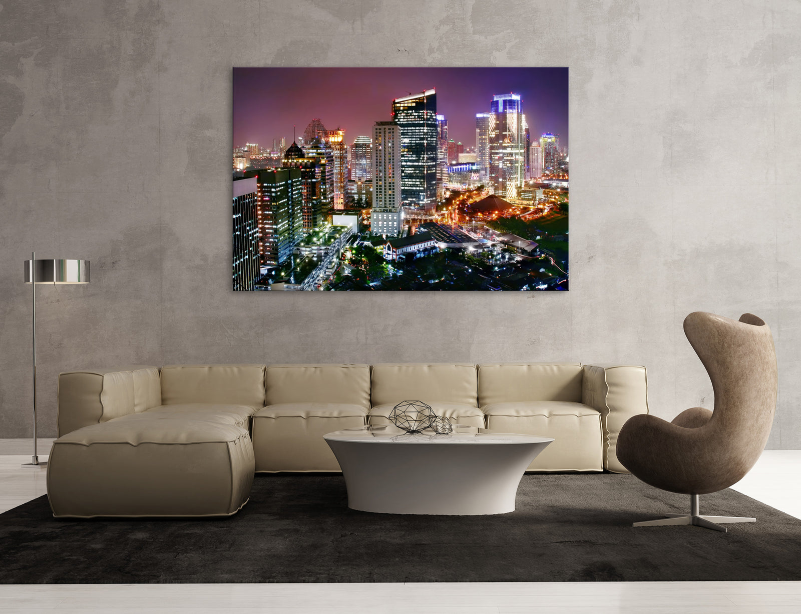 Cities No. 029, shown framed in a room by day