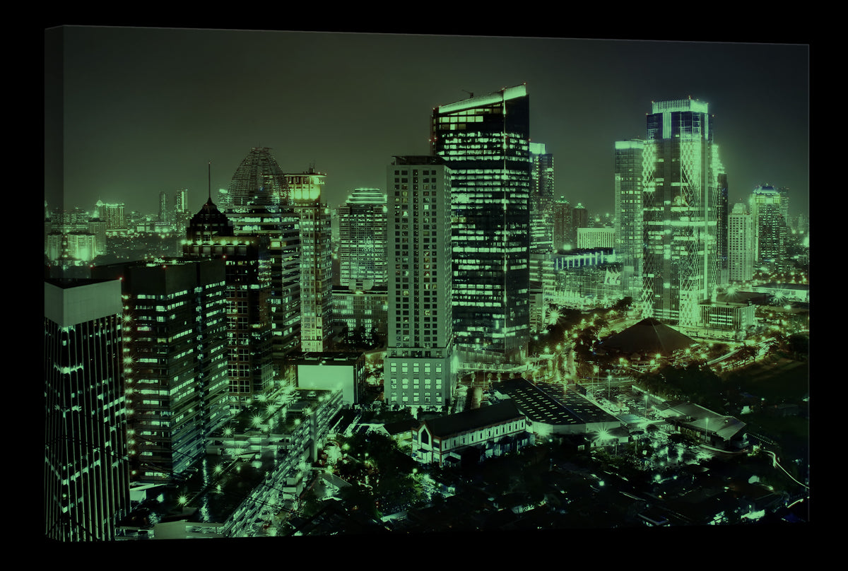 Cities No. 029, glowing at night