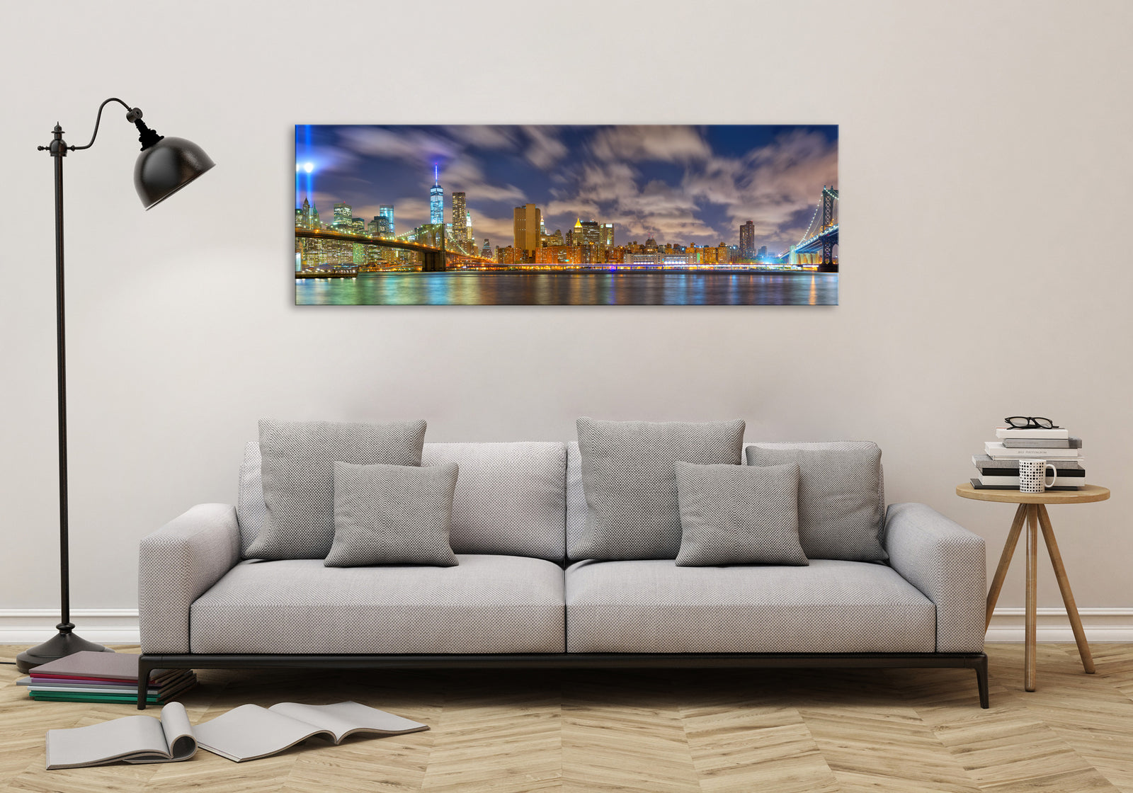 Cities No. 030, shown framed in a room by day