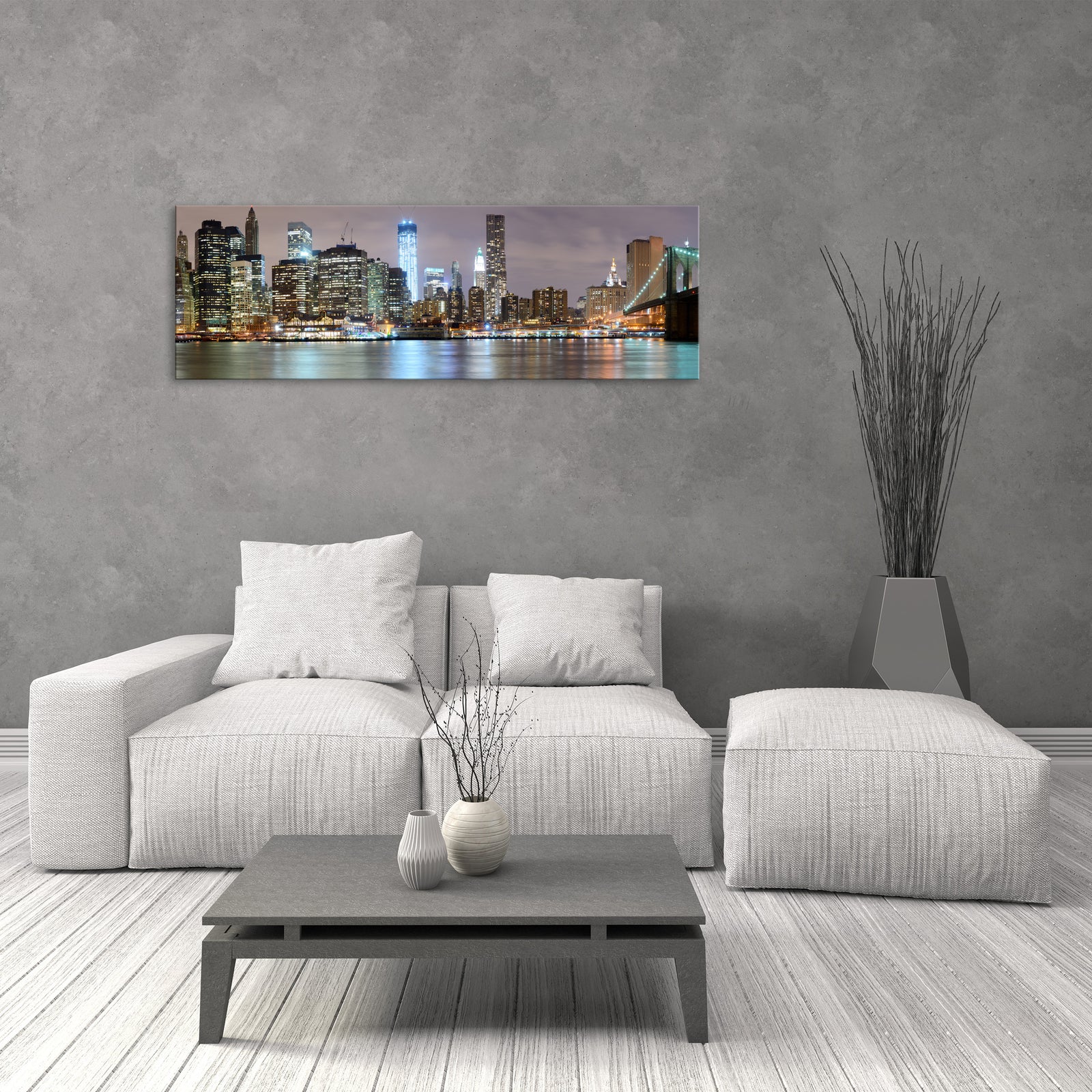 Cities No. 031, shown framed in a room by day