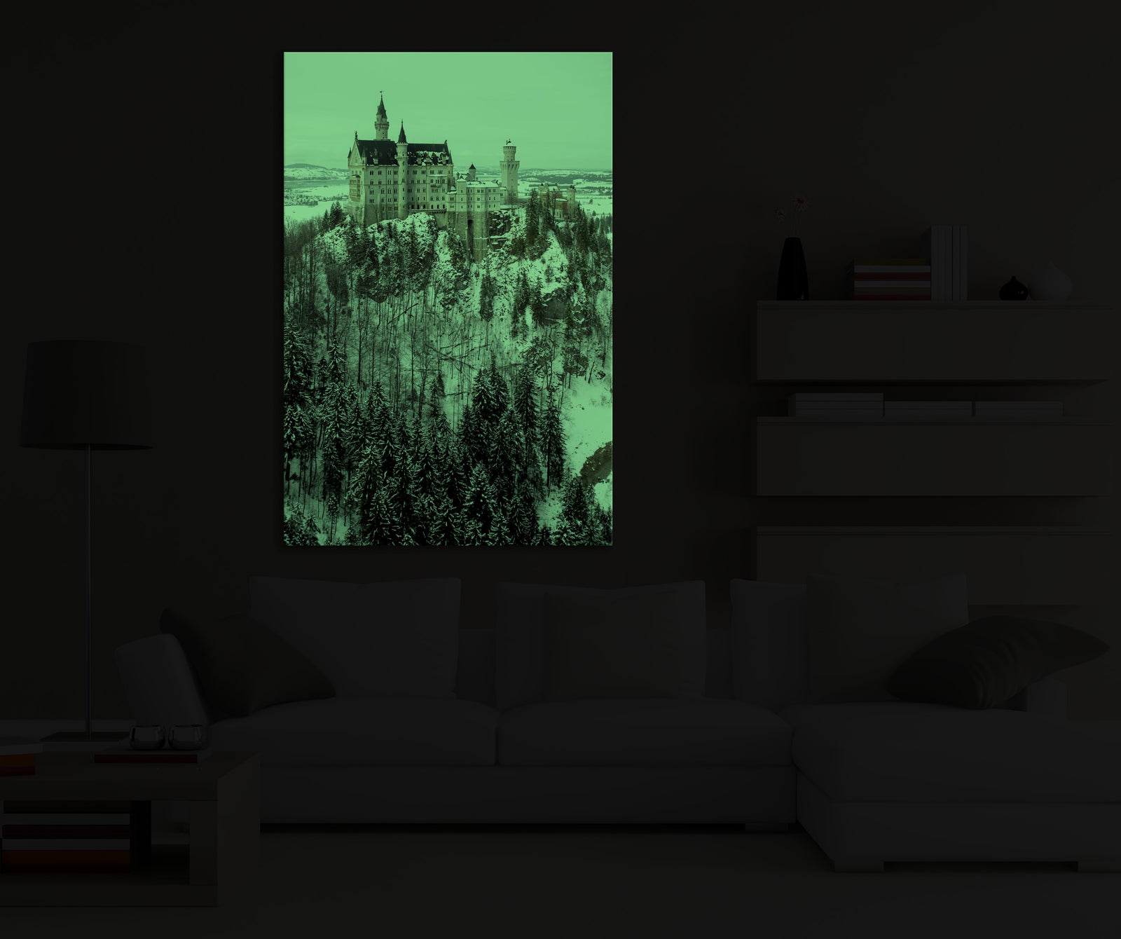 Cities No. 032, glowing in a room at night