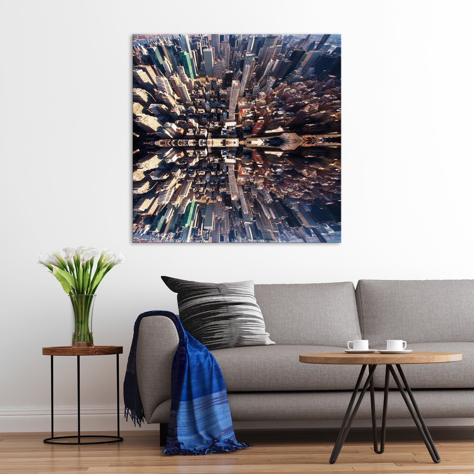 Cities No. 034, shown framed in a room by day