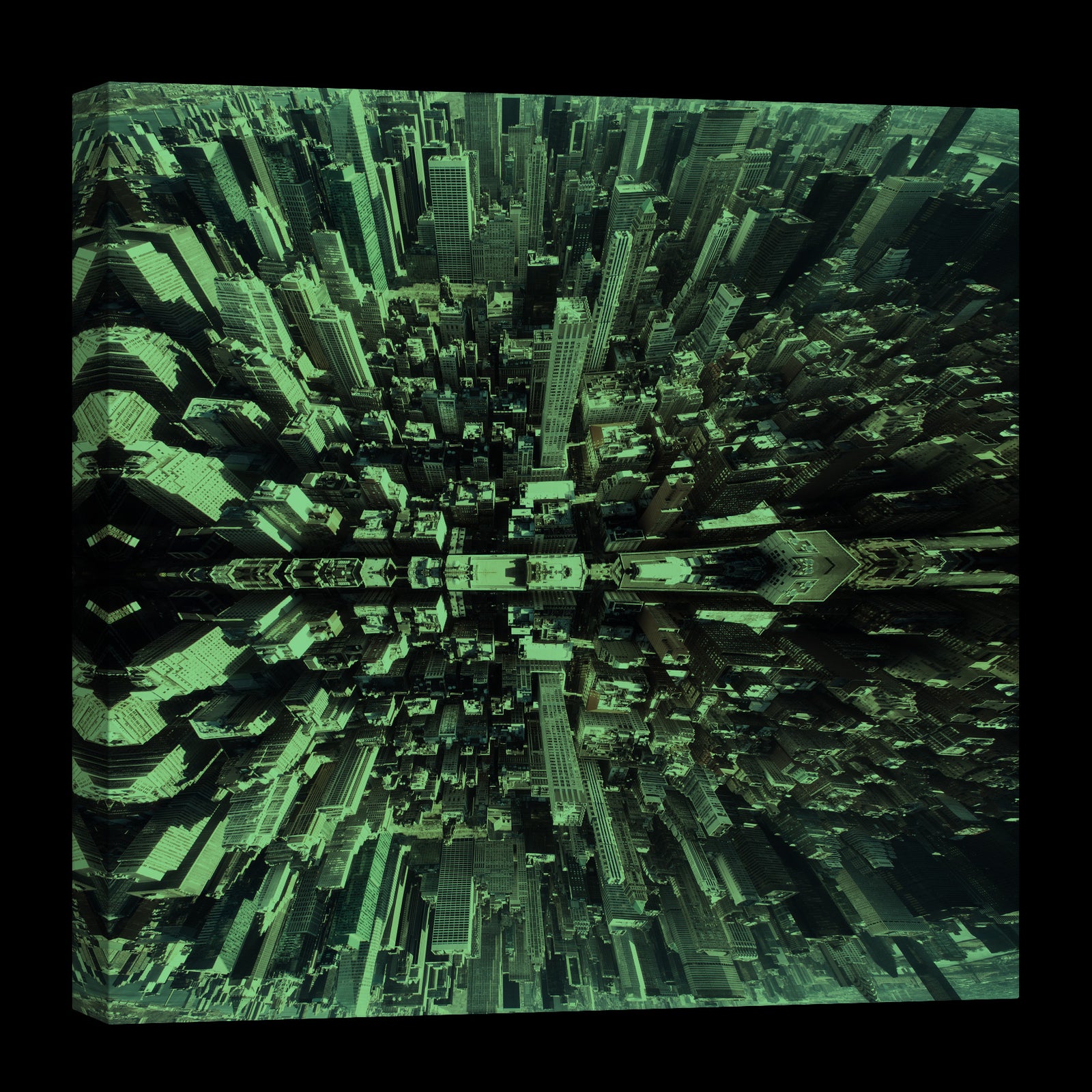Cities No. 034, glowing at night