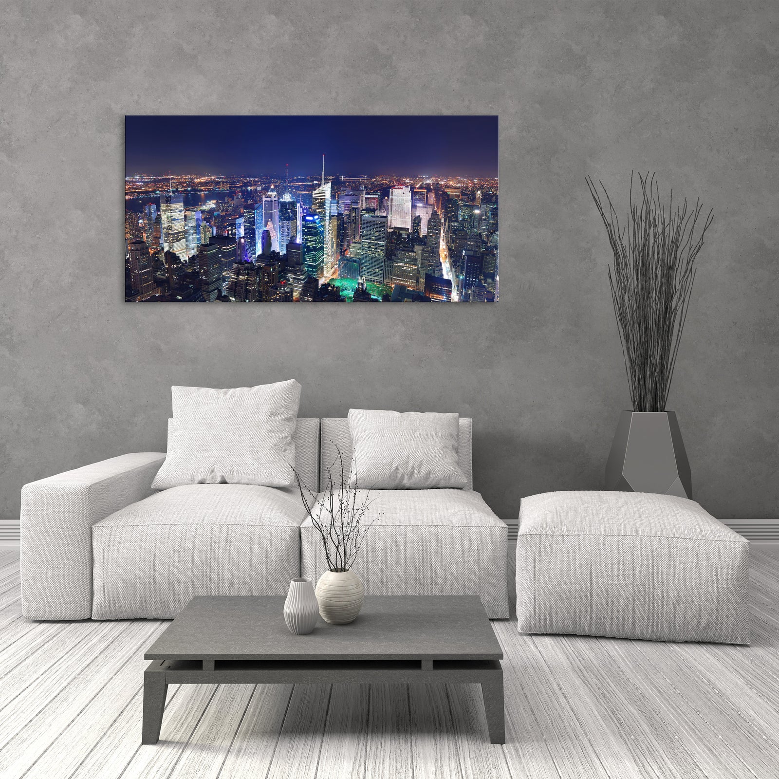 Cities No. 035, shown framed in a room by day