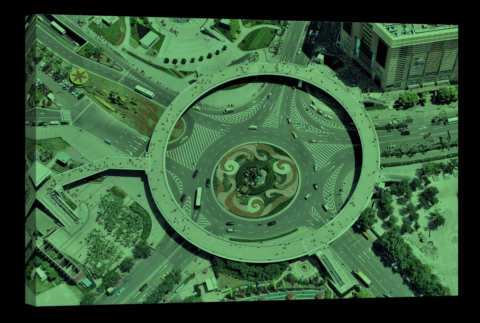 Cities No. 036, glowing at night