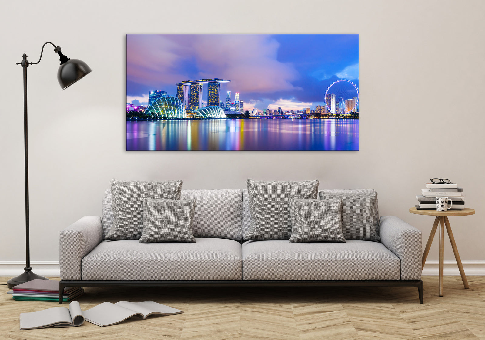 Cities No. 037, shown framed in a room by day