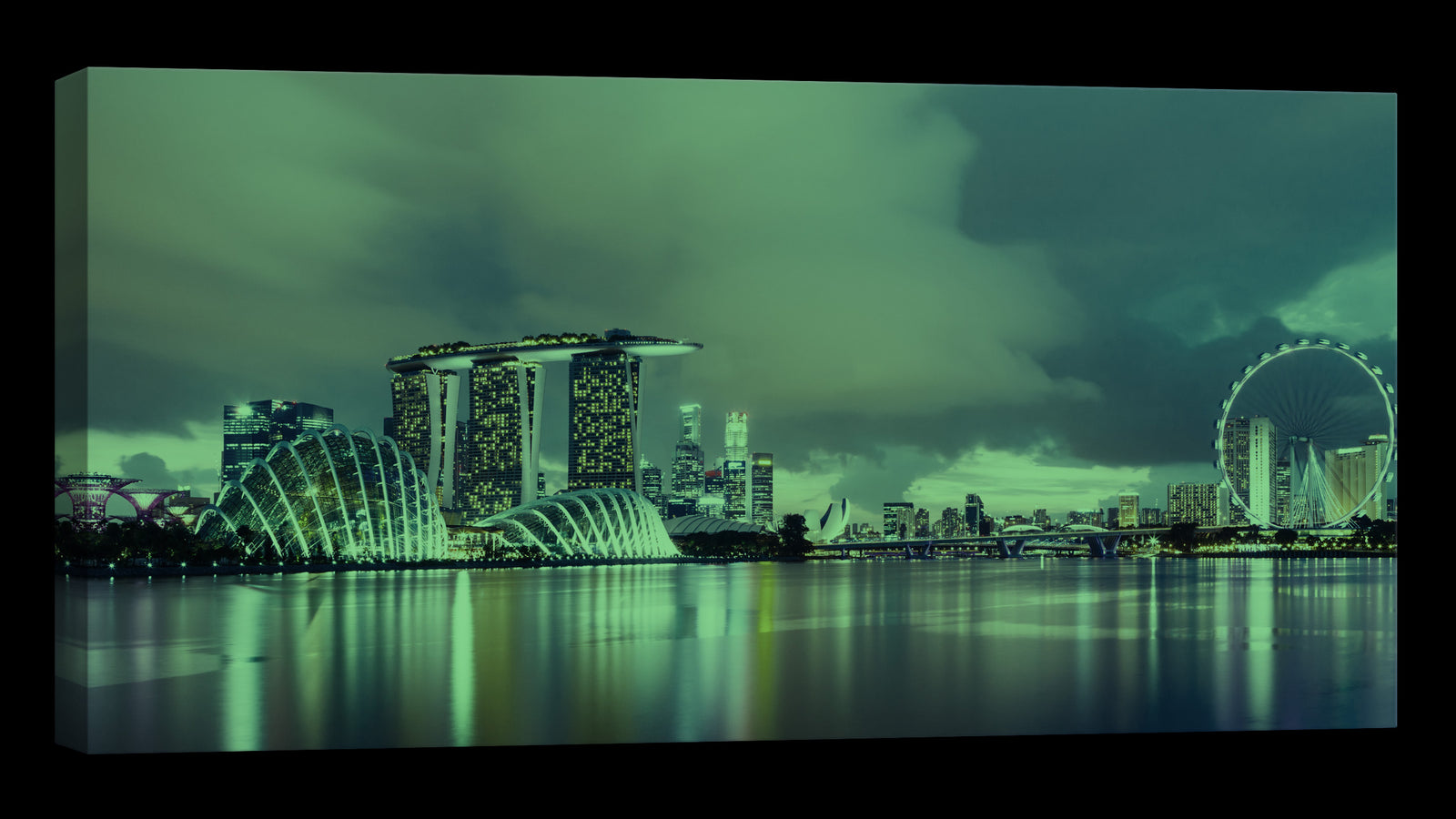 Cities No. 037, glowing at night