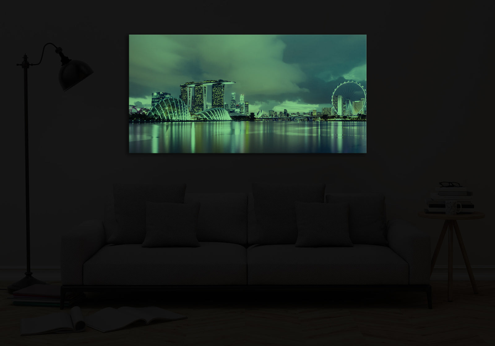 Cities No. 037, glowing in a room at night