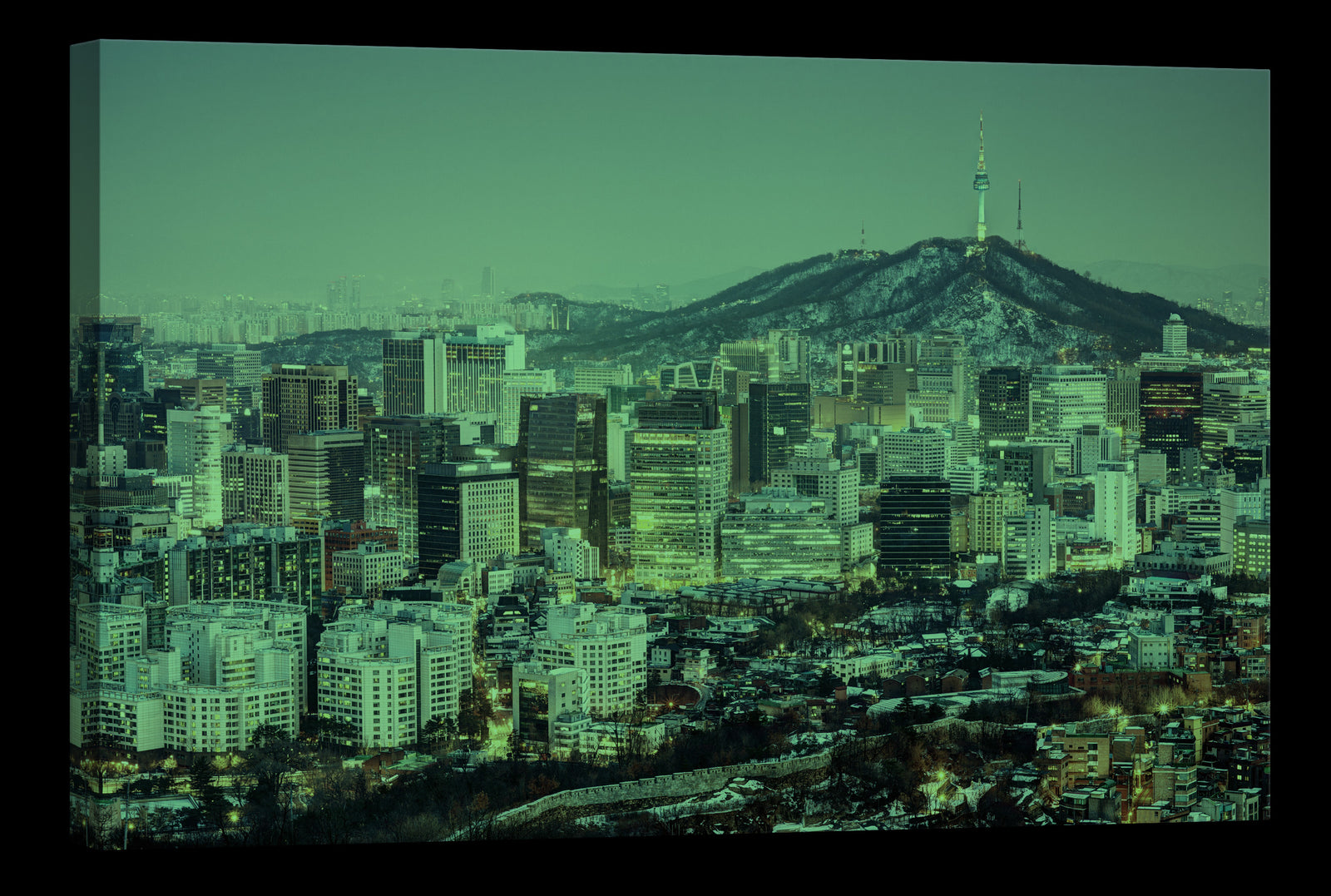 Cities No. 038, glowing at night