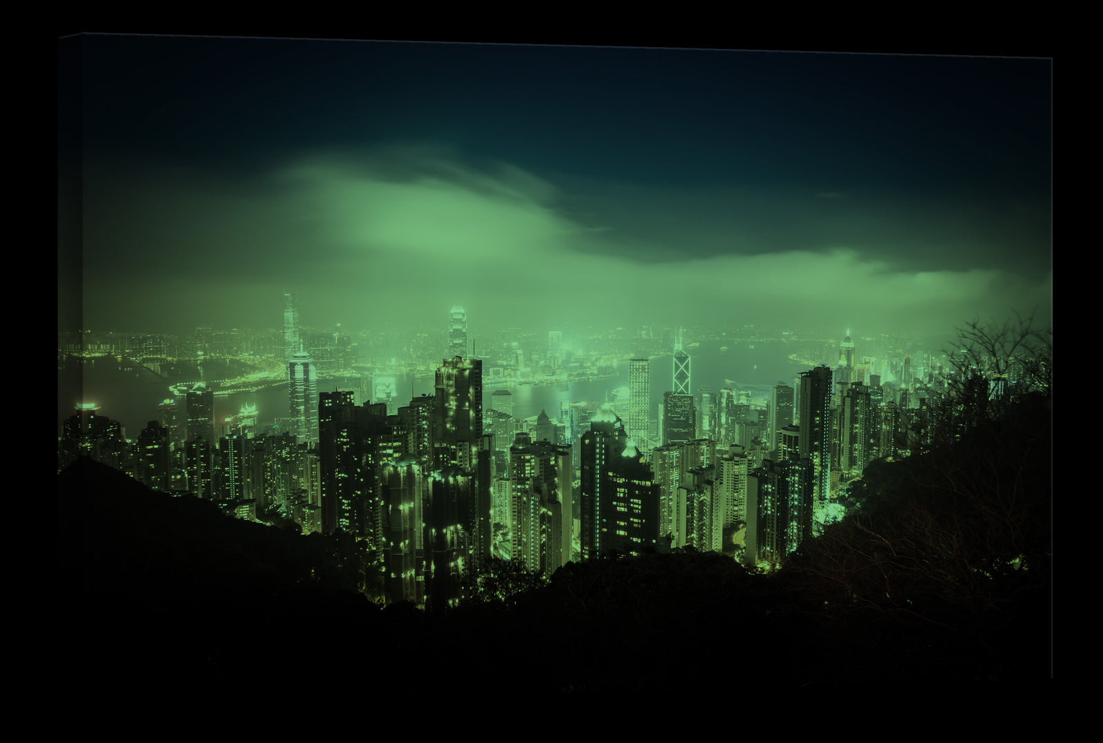Cities No. 039, glowing at night