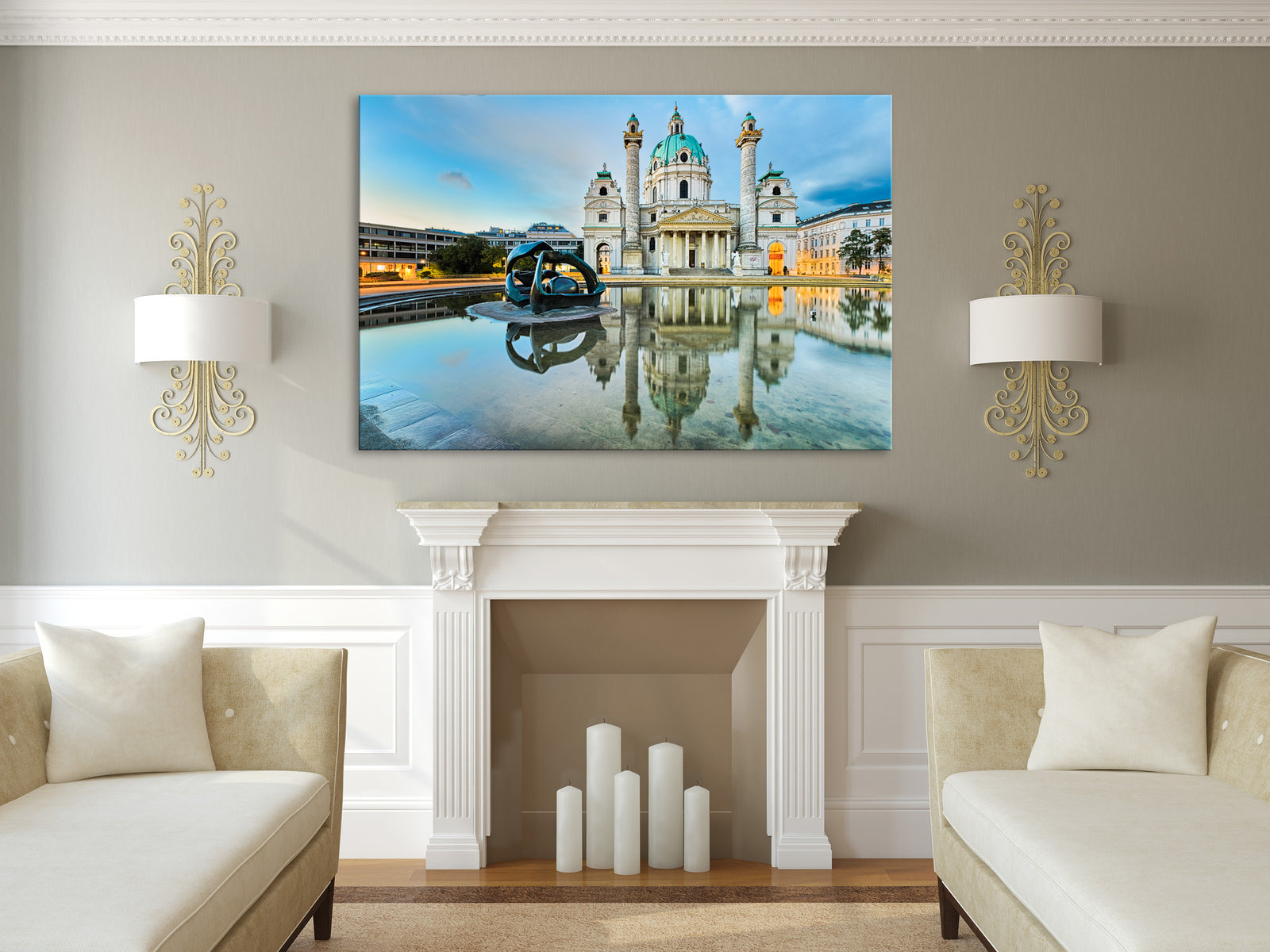 Cities No. 040, shown framed in a room by day