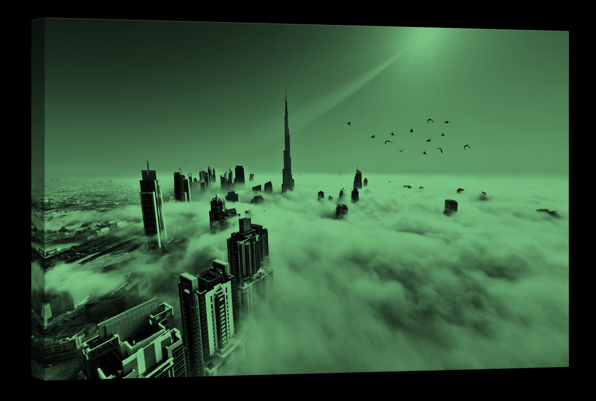 Cities No. 043, glowing at night