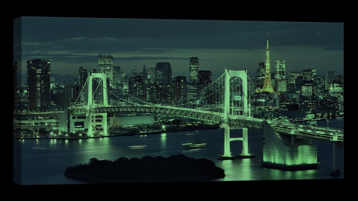 Cities No. 044, glowing at night