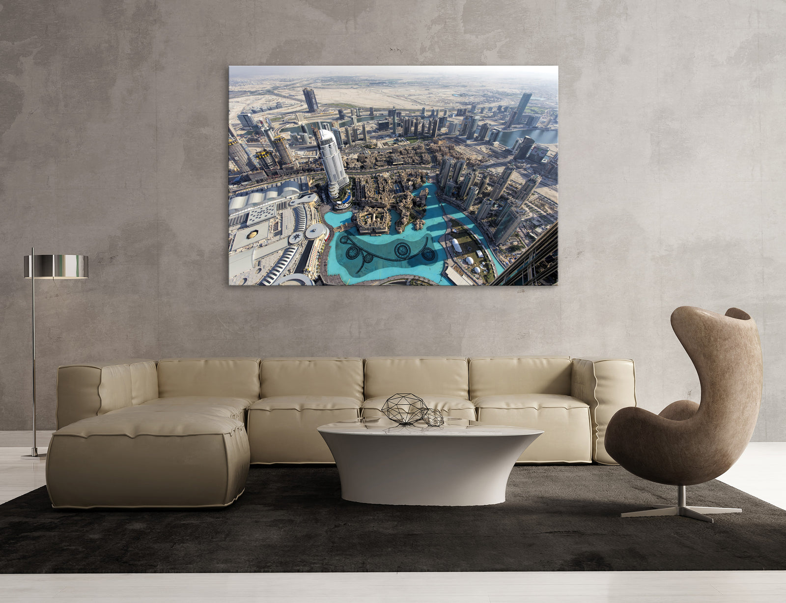 Cities No. 045, shown framed in a room by day