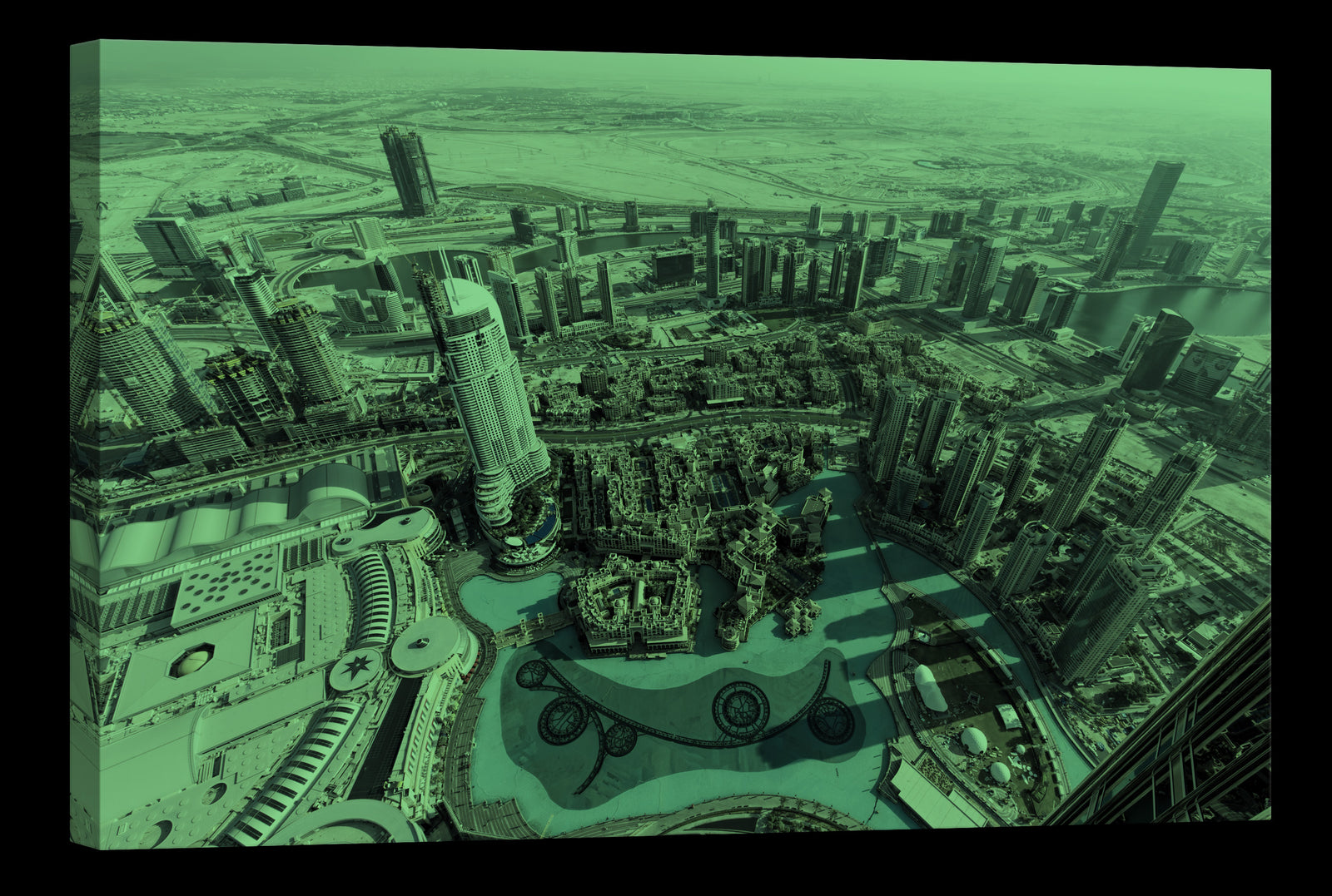 Cities No. 045, glowing at night
