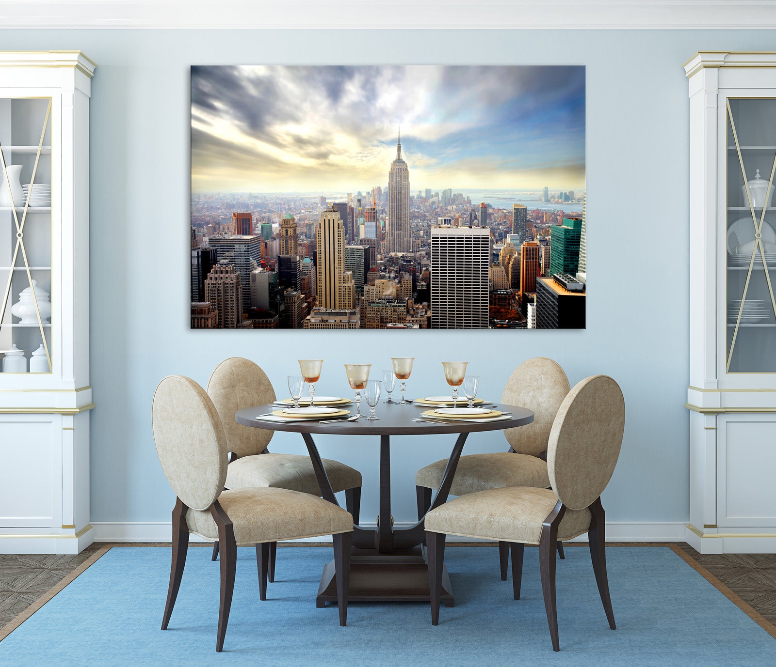 Cities No. 047, shown framed in a room by day