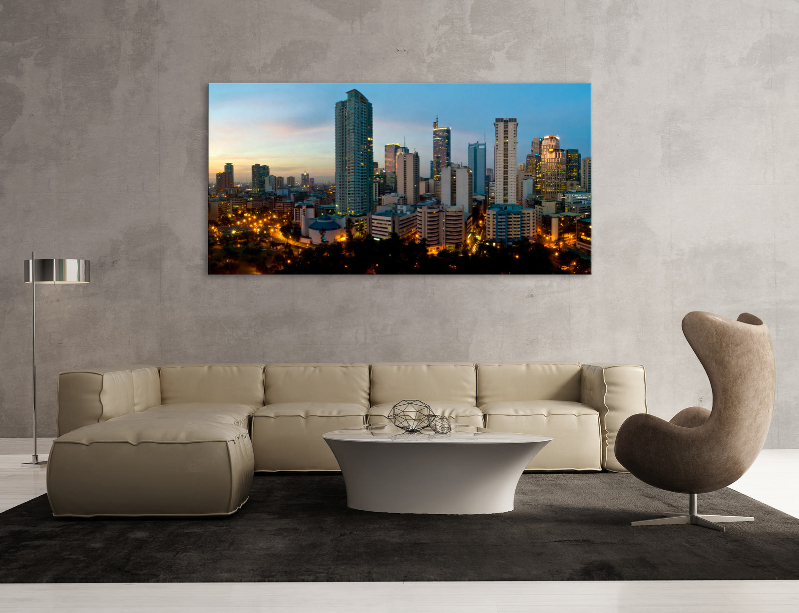 Cities No. 049, shown framed in a room by day