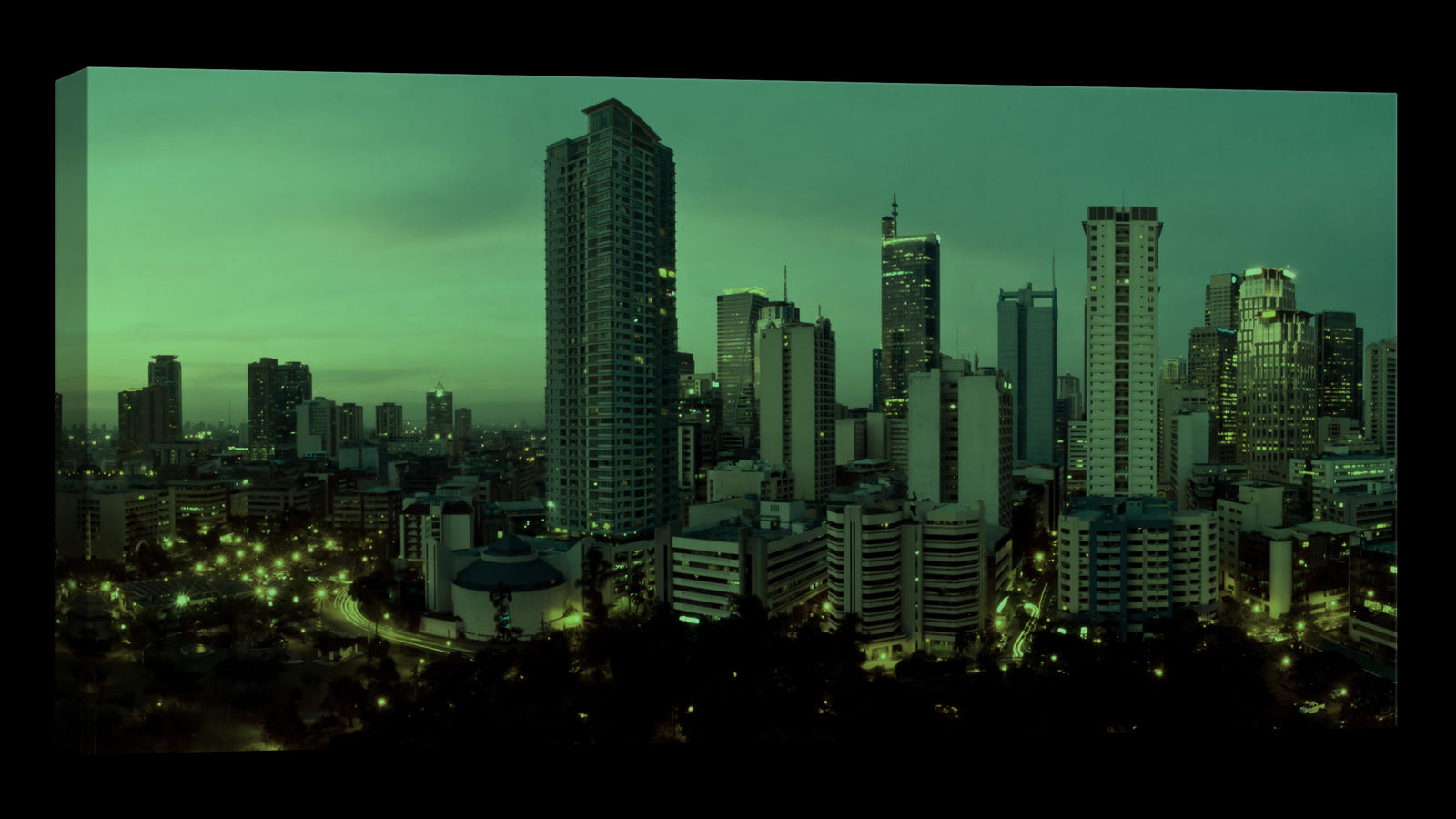 Cities No. 049, glowing at night