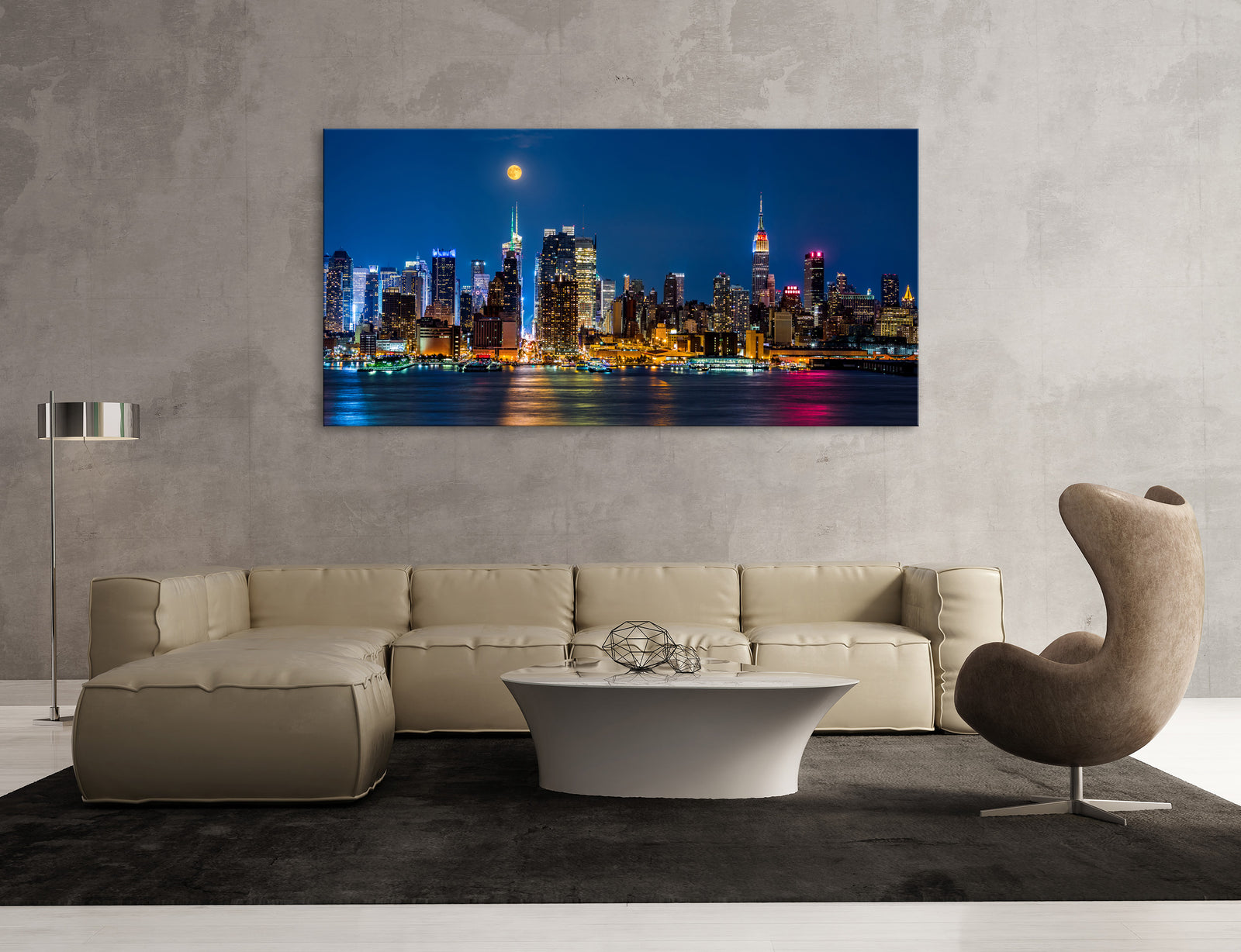 Cities No. 050, shown framed in a room by day