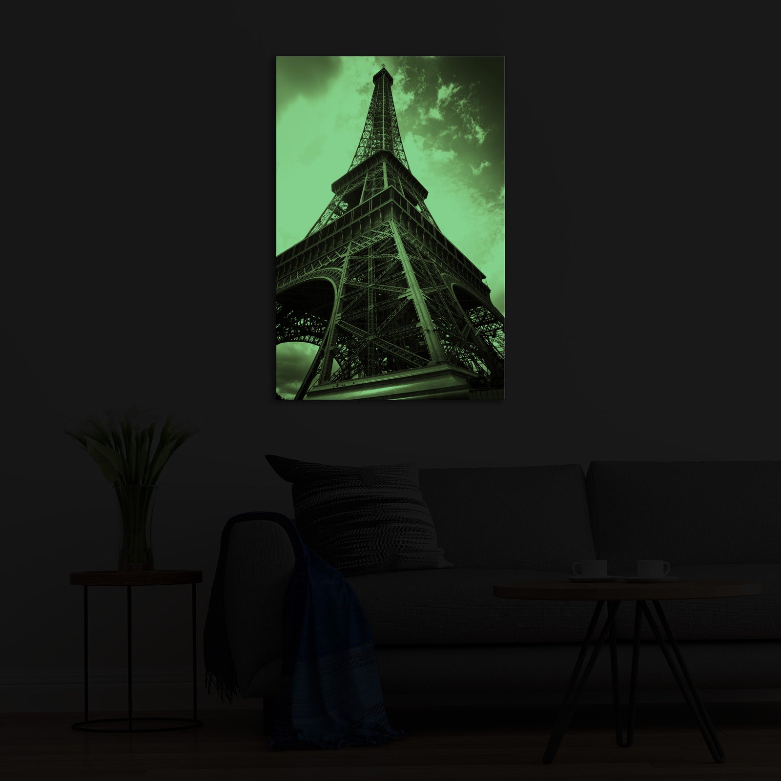 Cities No. 055, glowing in a room at night