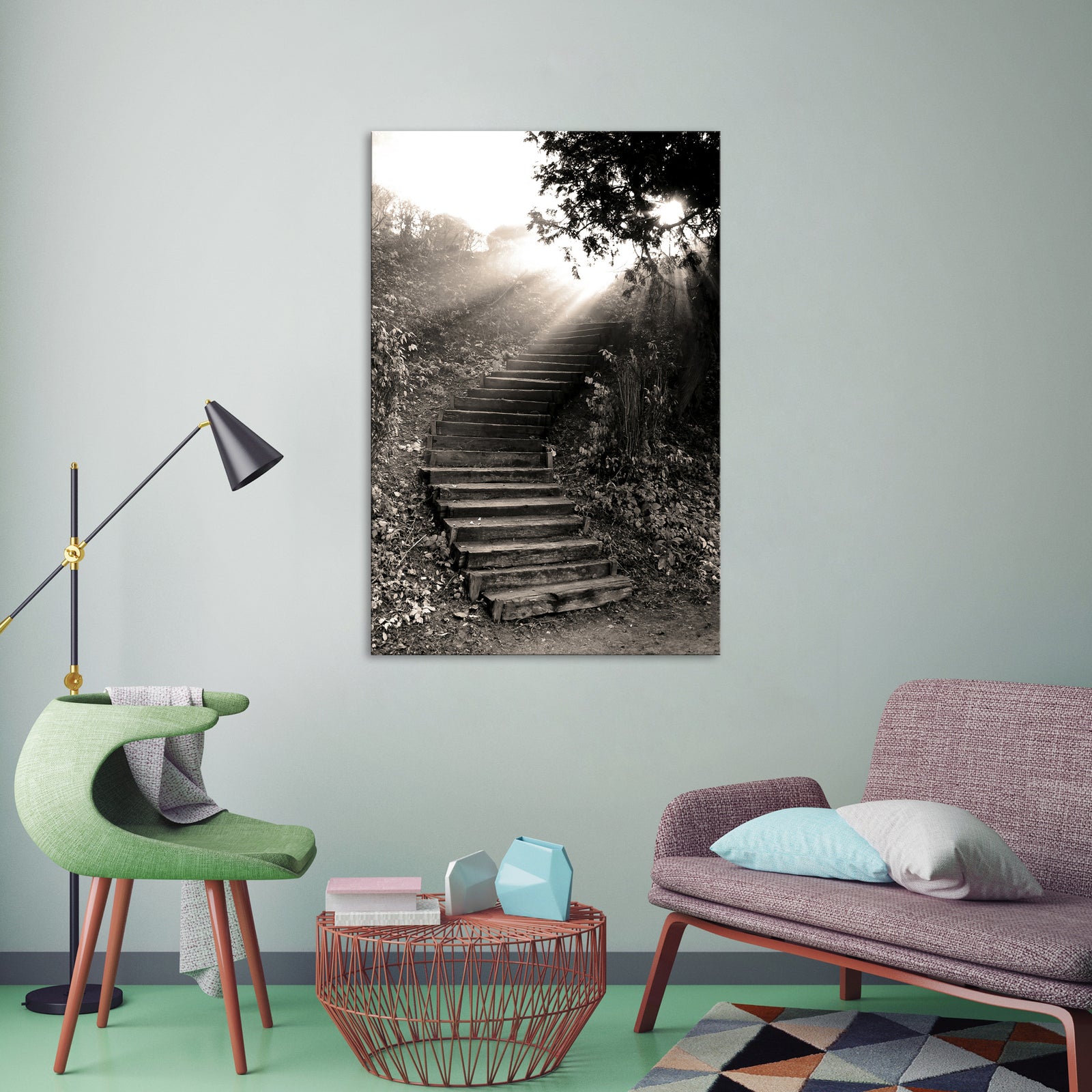 Cities No. 056, shown framed in a room by day