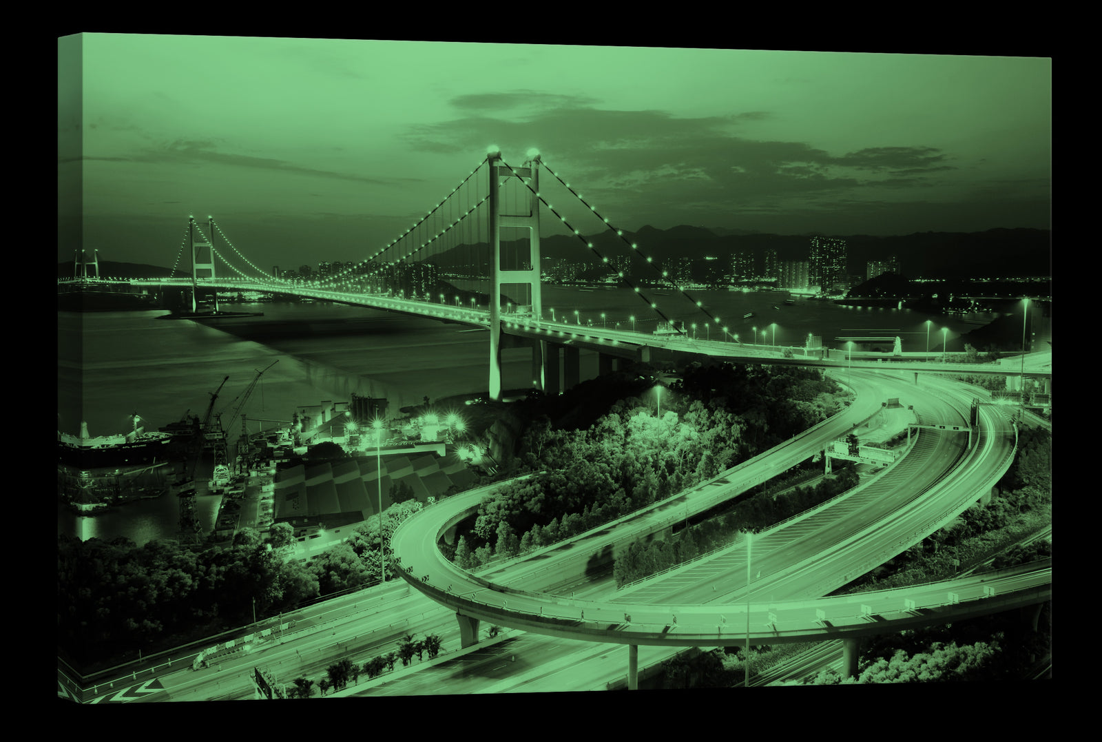 Cities No. 057, glowing at night