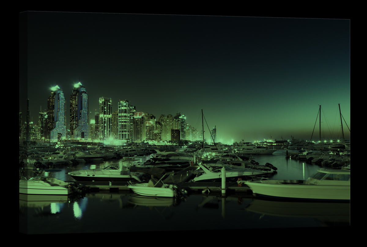 Cities No. 059, glowing at night