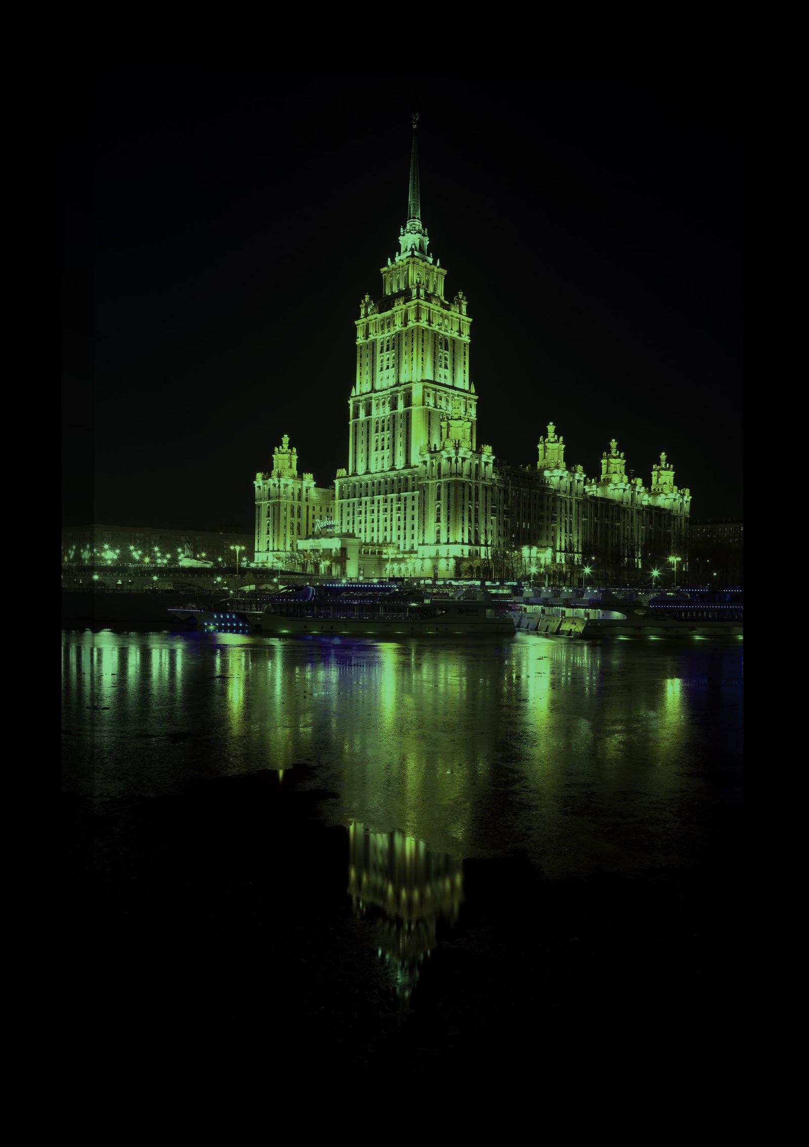 Cities No. 060, glowing at night