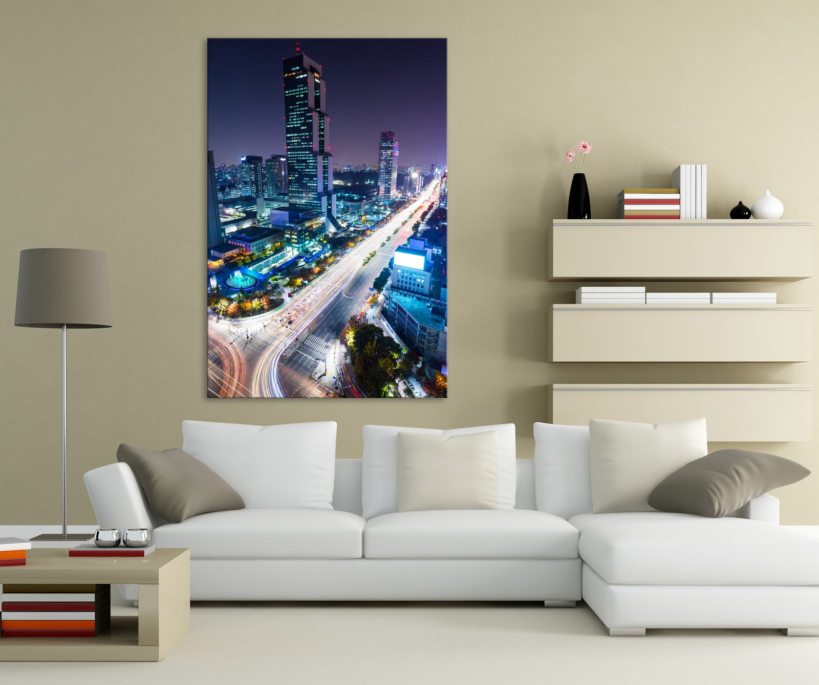 Cities No. 061, shown framed in a room by day