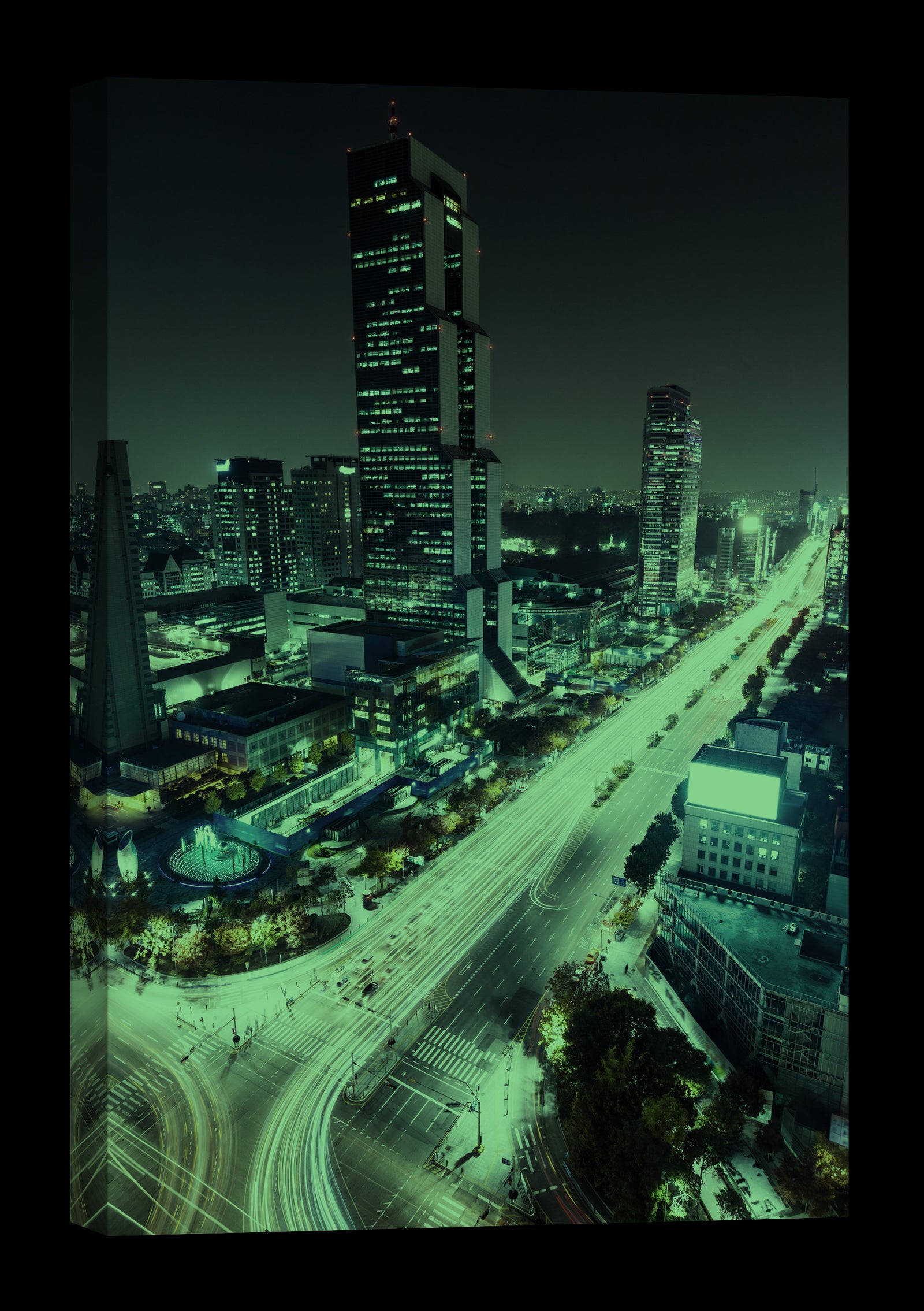 Cities No. 061, glowing at night