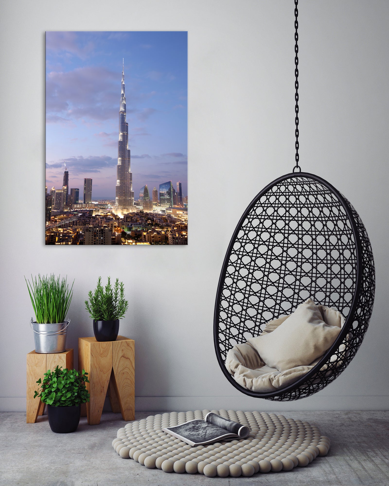 Cities No. 063, shown framed in a room by day