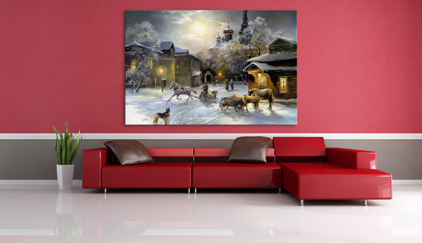 Cities No. 065, shown framed in a room by day