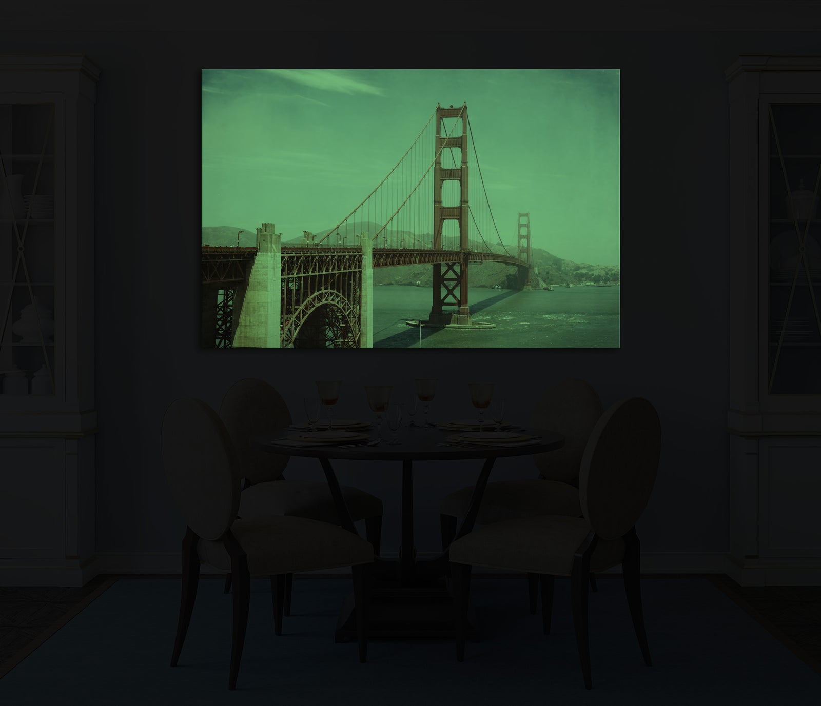 Cities No. 066, glowing in a room at night