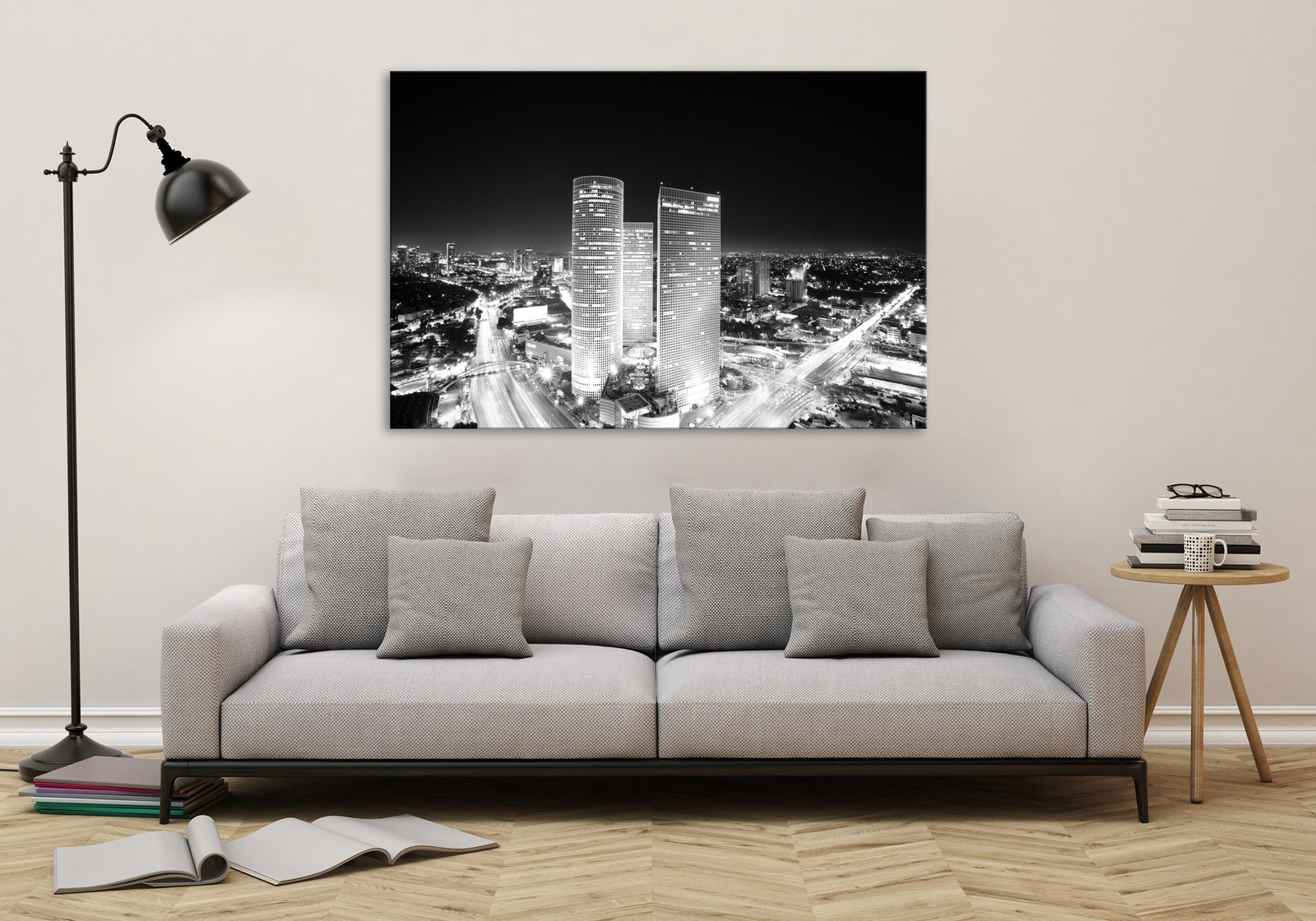 Cities No. 068, shown framed in a room by day