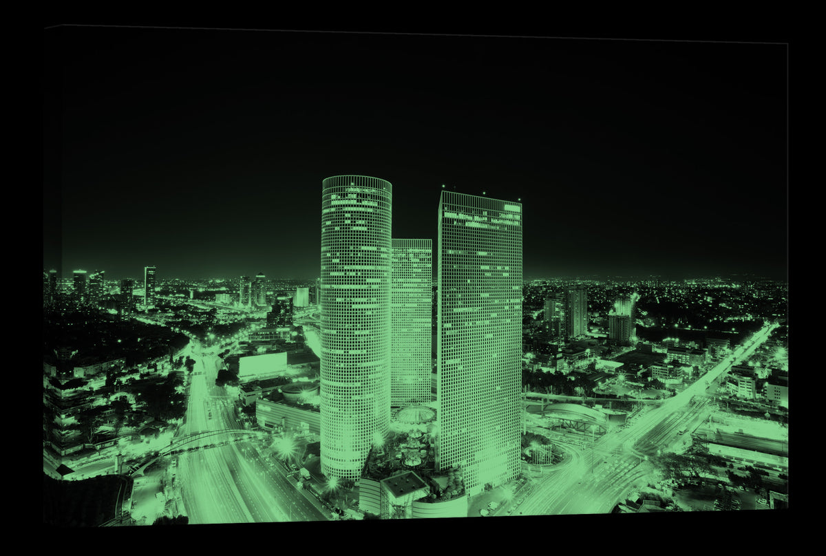 Cities No. 068, glowing at night